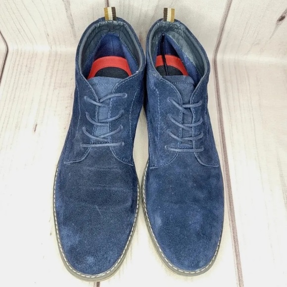 DCODE Blue Suede Lace-up Chukka Boots Comfort Cushioned Men's Size 10 - Picture 6 of 9